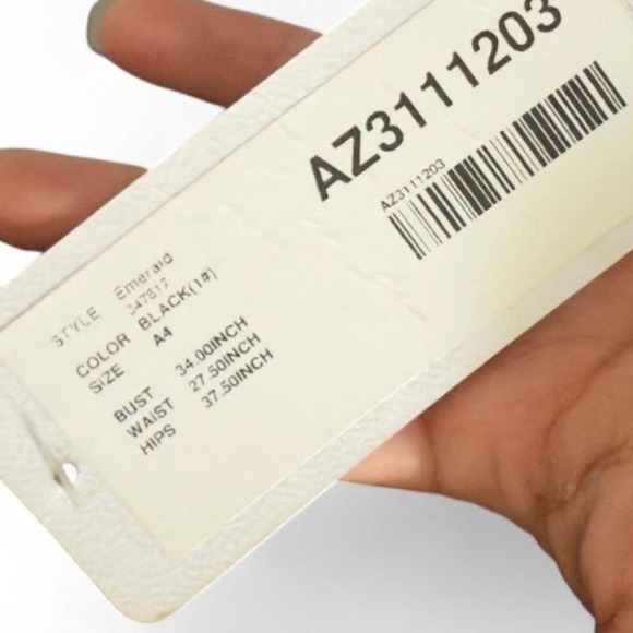 Azazie Black Emerald Gown NWT A4 Bridesmaid Prom Wedding Guest Evening Dress - Picture 6 of 10